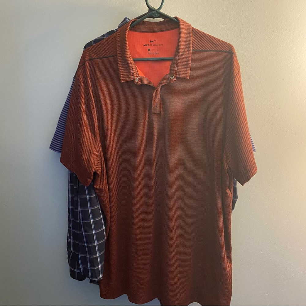 Nike Polo Shirt Men’s XXL – Red/Black Striped AeroReact Performance